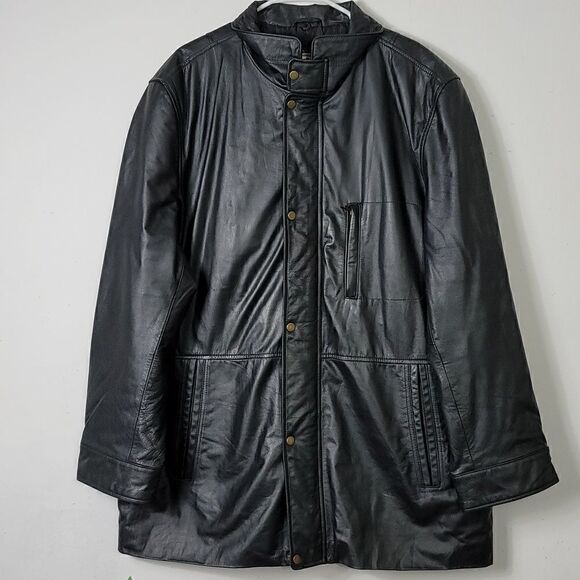 Wilda Black Leather Jacket.   - Picture 1 of 8